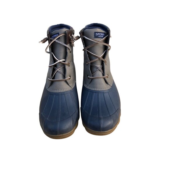 Sperry Womens Duck Boots 10 M Leather Upper Blue Waterproof Rubber Rain Garden - Picture 6 of 14